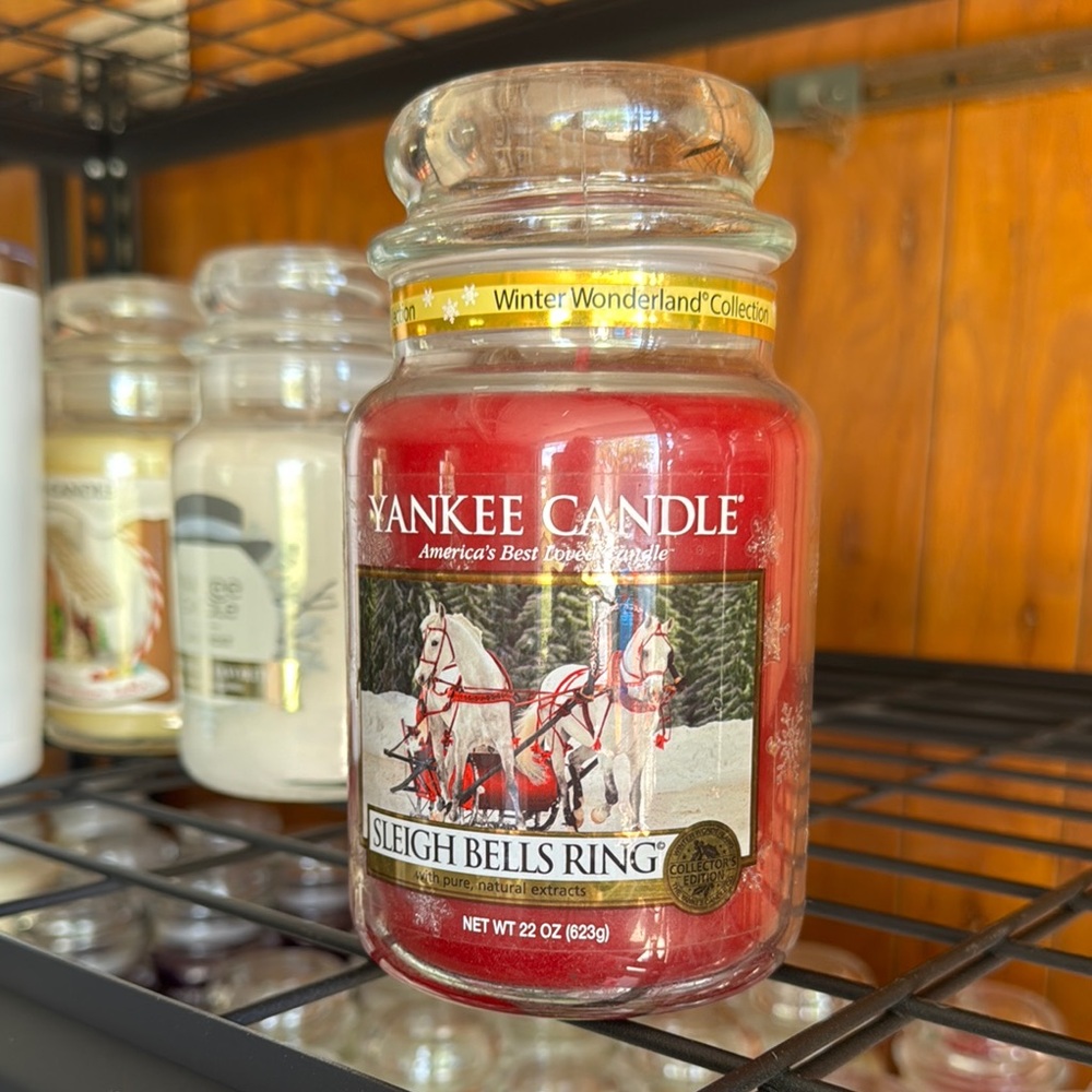 Yankee Candle Red 'Sleigh Bells Ring' Jar